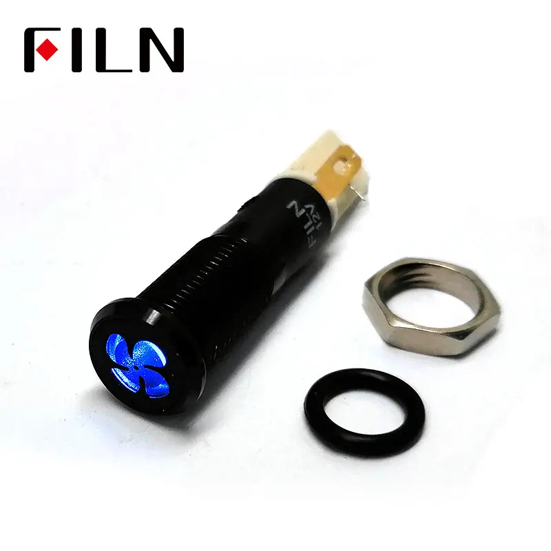 FILN 8mm C40 Car dashboard black shell Fan tag 12v led indicator light with Solder foot
FILN 8mm C40 Car dashboard black shell Fan tag 12v led indicator light with Solder foot