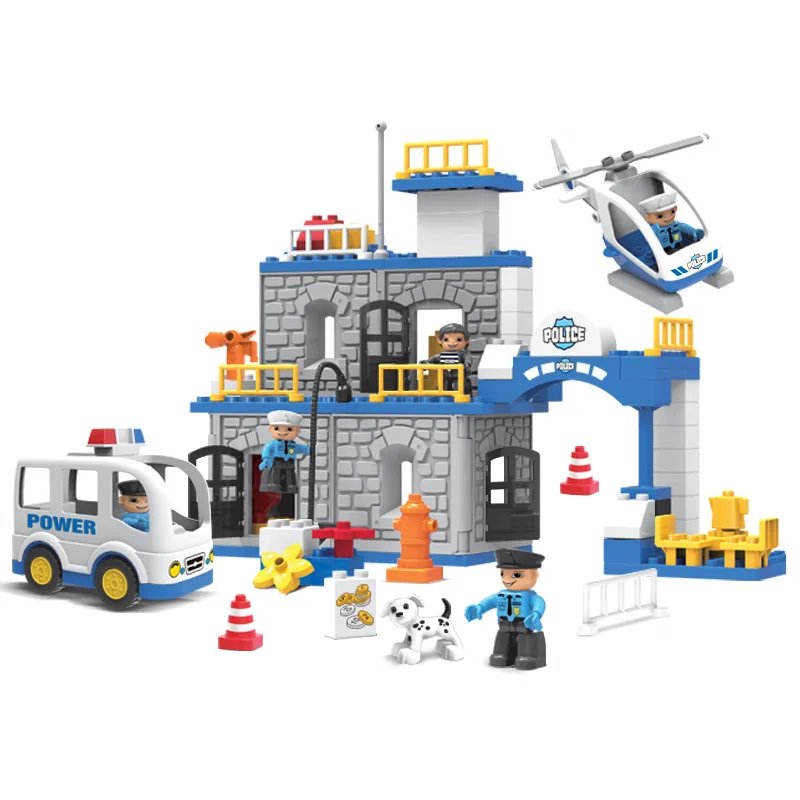 Compatible duploe police toys station office car model building blocks bricks boy girl friends city helicopter baby kids
Compatible duploe police toys station office car model building blocks bricks boy girl friends city helicopter baby kids