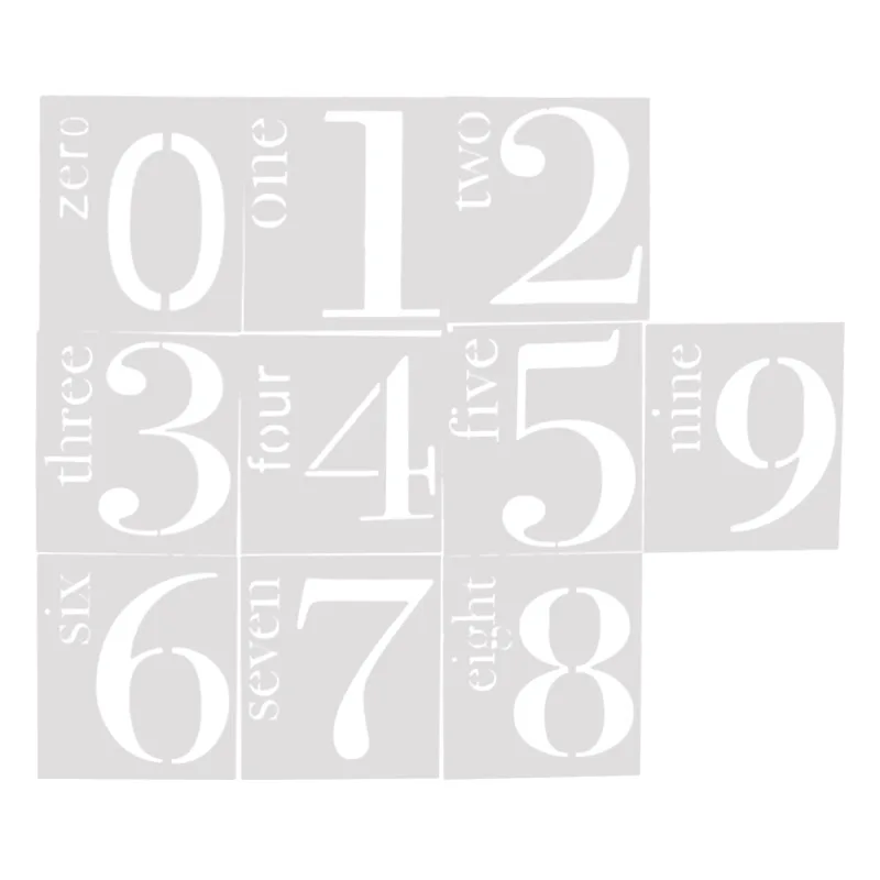 10pcs English number Layering Stencils for Diy scrapbook/photo album Decorative Embossing coloring,painting stencil,home decor
10pcs English number Layering Stencils for Diy scrapbook/photo album Decorative Embossing coloring,painting stencil,home decor