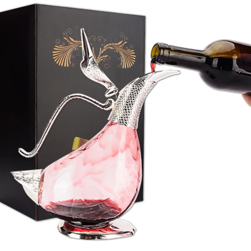 European Duck shape silver color glass wine decanter creative drinking vessel wine decanters cerveja acessorios for bar
European Duck shape silver color glass wine decanter creative drinking vessel wine decanters cerveja acessorios for bar
