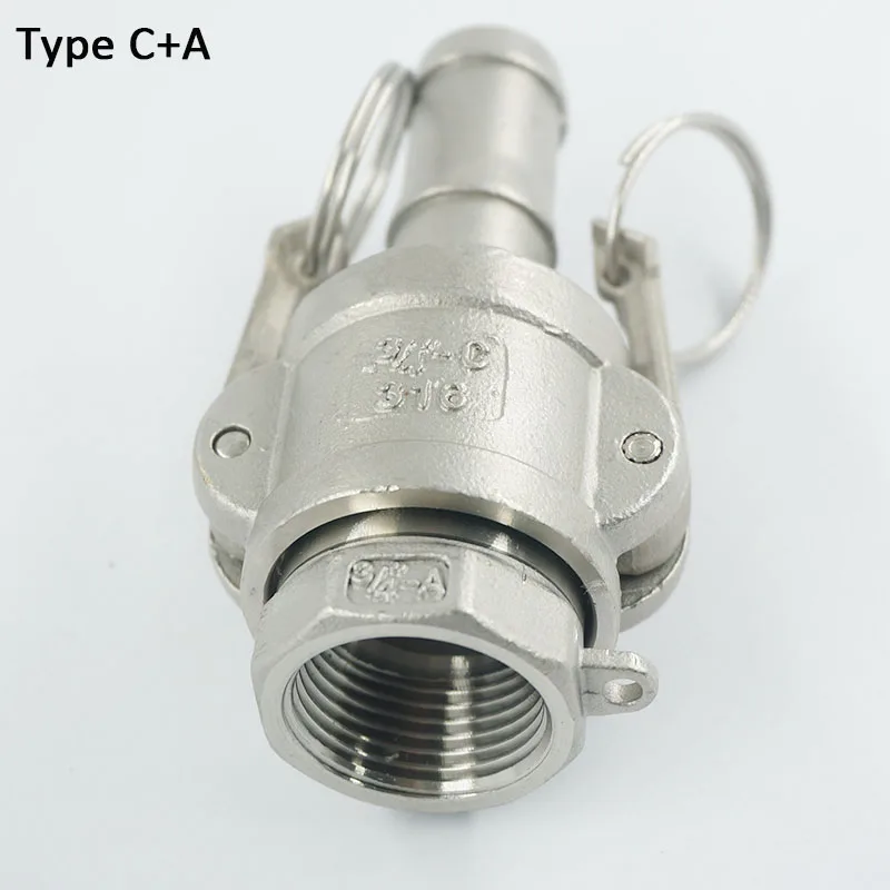 4" Type C +A Camlock Coupling 304 Stianless Steel Adapter Coupler with Hosetail Shank Fitting
4" Type C +A Camlock Coupling 304 Stianless Steel Adapter Coupler with Hosetail Shank Fitting