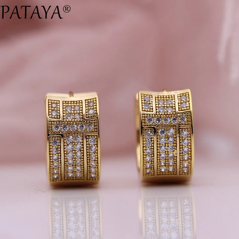PATAYA New Luxury Wedding Earring Women Fashion Party Jewelry 585 Rose Gold White Micro Wax Inlay Natural Zircon Dangle Earrings
PATAYA New Luxury Wedding Earring Women Fashion Party Jewelry 585 Rose Gold White Micro Wax Inlay Natural Zircon Dangle Earrings