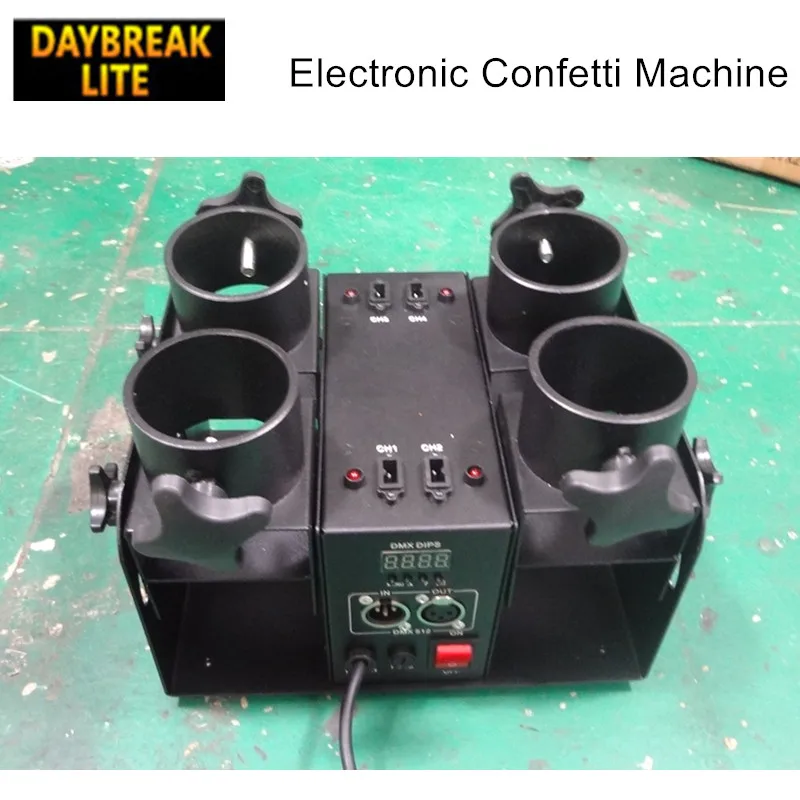 Stage electronic confetti shooter machine dmx512 & remote control 4heads confetti launcher 110V/220V
Stage electronic confetti shooter machine dmx512 & remote control 4heads confetti launcher 110V/220V