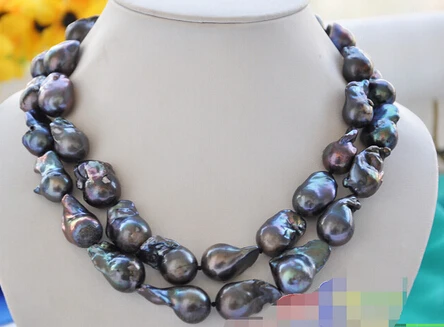 Free shipping >>@ 2Strands 25~ 26mm BLACK BAROQUE KESHI REBORN PEARL NECKLACE
Free shipping >>@ 2Strands 25~ 26mm BLACK BAROQUE KESHI REBORN PEARL NECKLACE