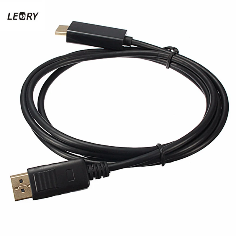 

LEORY 1.8M Display Port DP To HDMI Cable 1080P Male To Male AV Converter Adaptor For Audio Video HDTV LCD Laptop PC