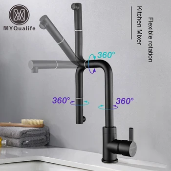 New Matt Black And White Kitchen Faucet Flexible Rotating 2 Function Bathroom Kitchen Faucet Cold and Hot torneira
New Matt Black And White Kitchen Faucet Flexible Rotating 2 Function Bathroom Kitchen Faucet Cold and Hot torneira
