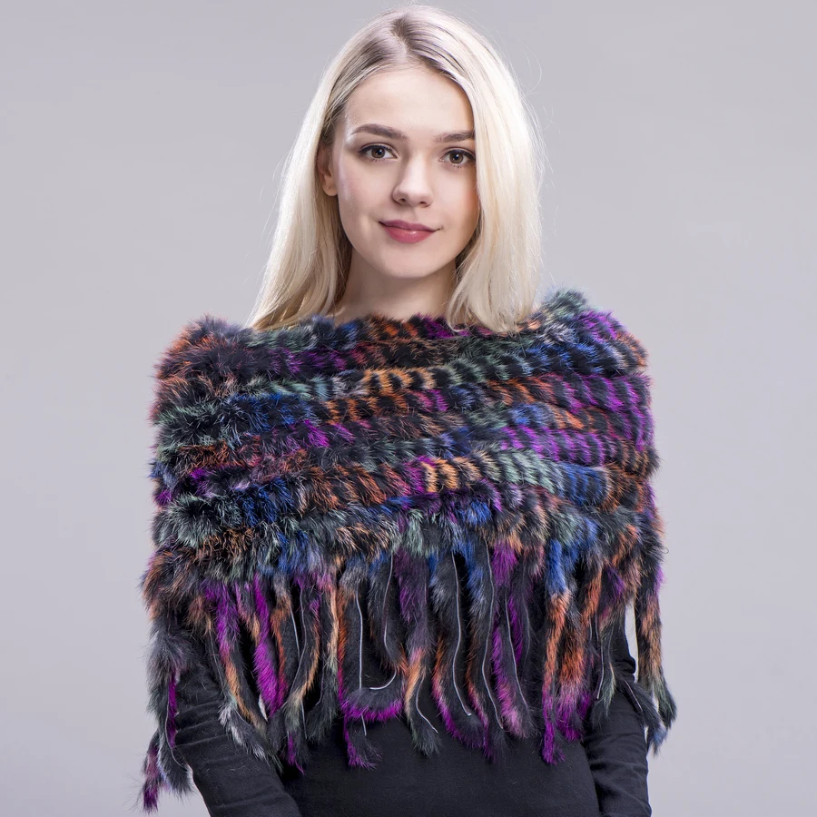 FXFURS new style Real Knitted rabbit Shawl Natural rabbit fur poncho stole shrug cape fur wraps women scarves in winter warmer
FXFURS new style Real Knitted rabbit Shawl Natural rabbit fur poncho stole shrug cape fur wraps women scarves in winter warmer