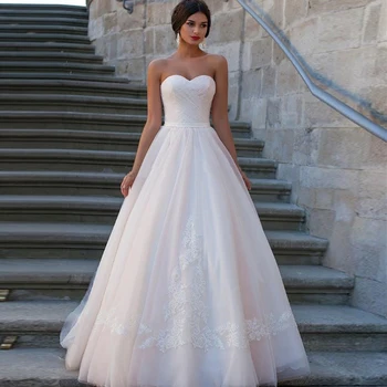 Sweetheart Pleat Wedding Dresses 2019 Appliques Court Train Organza Tulle Elegant Charming Sexy Vestido De Noiva Manga Longa
Sweetheart Pleat Wedding Dresses 2019 Appliques Court Train Organza Tulle Elegant Charming Sexy Vestido De Noiva Manga Longa