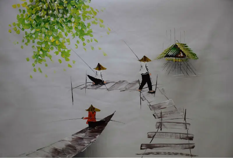 Hand Painted Oil Painting on Canvas Vietnam Landscape Fishing Painting Canvas Painting Modern Wall Art Pictures for Living Room
Hand Painted Oil Painting on Canvas Vietnam Landscape Fishing Painting Canvas Painting Modern Wall Art Pictures for Living Room