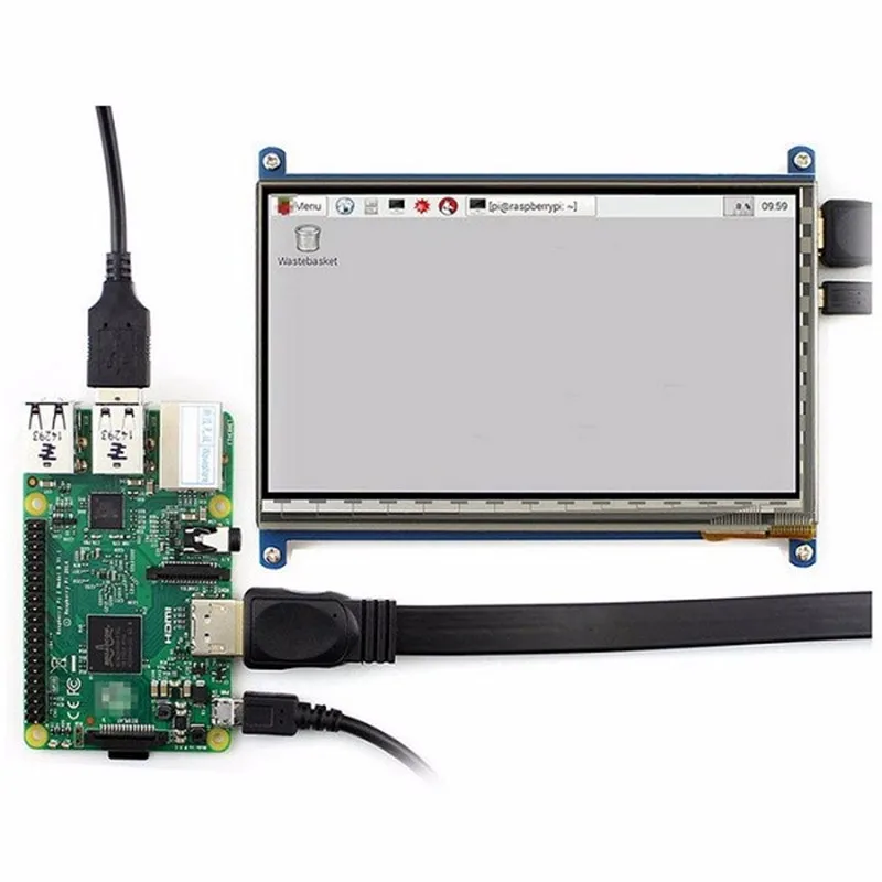 

New Arrival 7 Inch 1024 x 600 HDMI Capacitive IPS LCD Module 5 Point Touch Screen Support Raspberry pi LCD Display