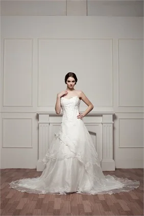 Фото A-Line Empire Sweetheart Church Chaple Train Wedding Dress  Свадьбы и | Свадебные платья (1857949963)