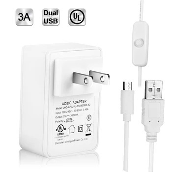 5V 3A Dual USB Port Wall Charger Adapter Power Supply AC/DC for iPhone Samsung+ 1 on off Switch USB Cable
5V 3A Dual USB Port Wall Charger Adapter Power Supply AC/DC for iPhone Samsung+ 1 on off Switch USB Cable