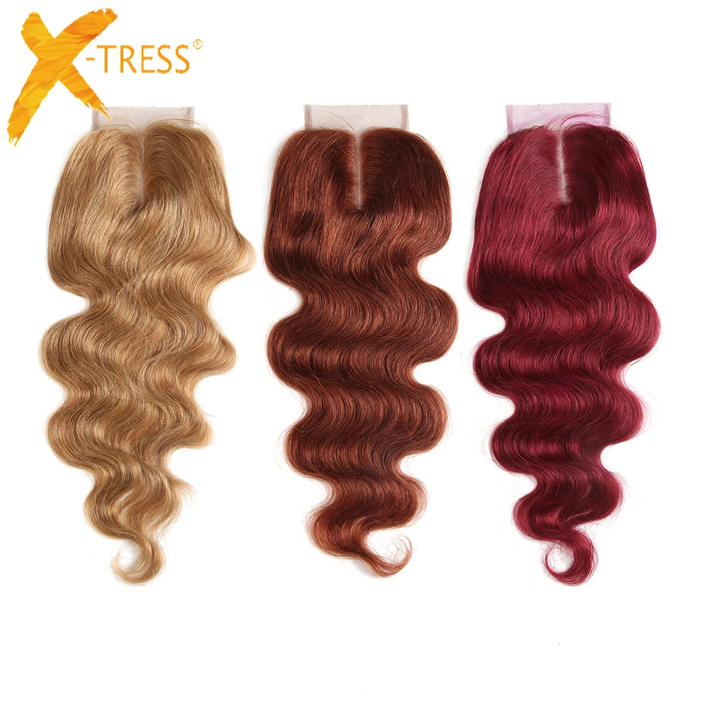 Blonde Brown Color 27# Brazilian Body Wave Hair Lace Closure 4x4 Free/Middle Part X-TRESS Non-Remy Human Hair Closure 8-20inch
Blonde Brown Color 27# Brazilian Body Wave Hair Lace Closure 4x4 Free/Middle Part X-TRESS Non-Remy Human Hair Closure 8-20inch