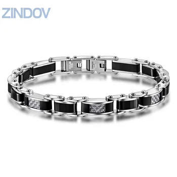 316 Stainless Steel Bracelets For Men High Polished Carbon Fibre Black Ceramic Male Fashion Jewelry Wristband Bangles Wholesales 
316 Stainless Steel Bracelets For Men High Polished Carbon Fibre Black Ceramic Male Fashion Jewelry Wristband Bangles Wholesales