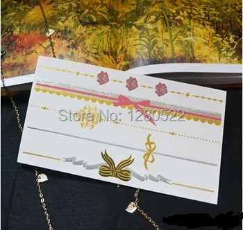 3 sheets Lovely Bow Colorful Flash Metallic Tattoo Arm Chain Gold Pink Silver Temporary Tatoo tatuagem tatuaje
3 sheets Lovely Bow Colorful Flash Metallic Tattoo Arm Chain Gold Pink Silver Temporary Tatoo tatuagem tatuaje