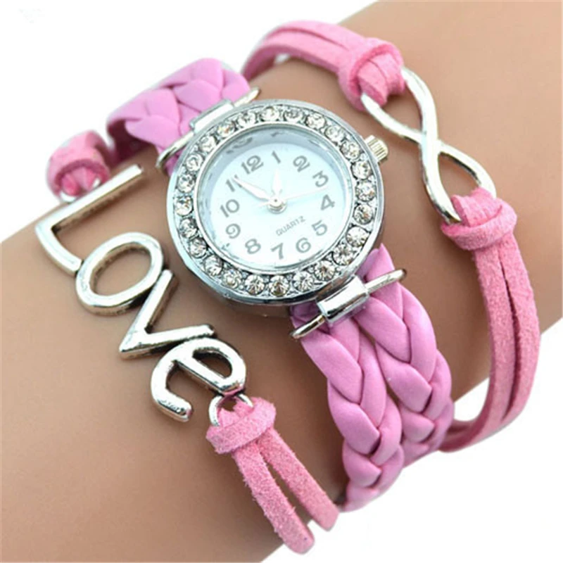 New Designer Antique Silver Infinity Love Charm Bracelet Bangle Watch Leather Crystal Watch Cai0443
New Designer Antique Silver Infinity Love Charm Bracelet Bangle Watch Leather Crystal Watch Cai0443