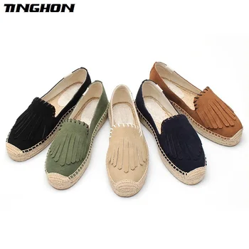 TINGHON new genuine leather women shoes cafe suede platform espadrilles Fashion Autumn Flat Platform Shoes For Woman
TINGHON new genuine leather women shoes cafe suede platform espadrilles Fashion Autumn Flat Platform Shoes For Woman