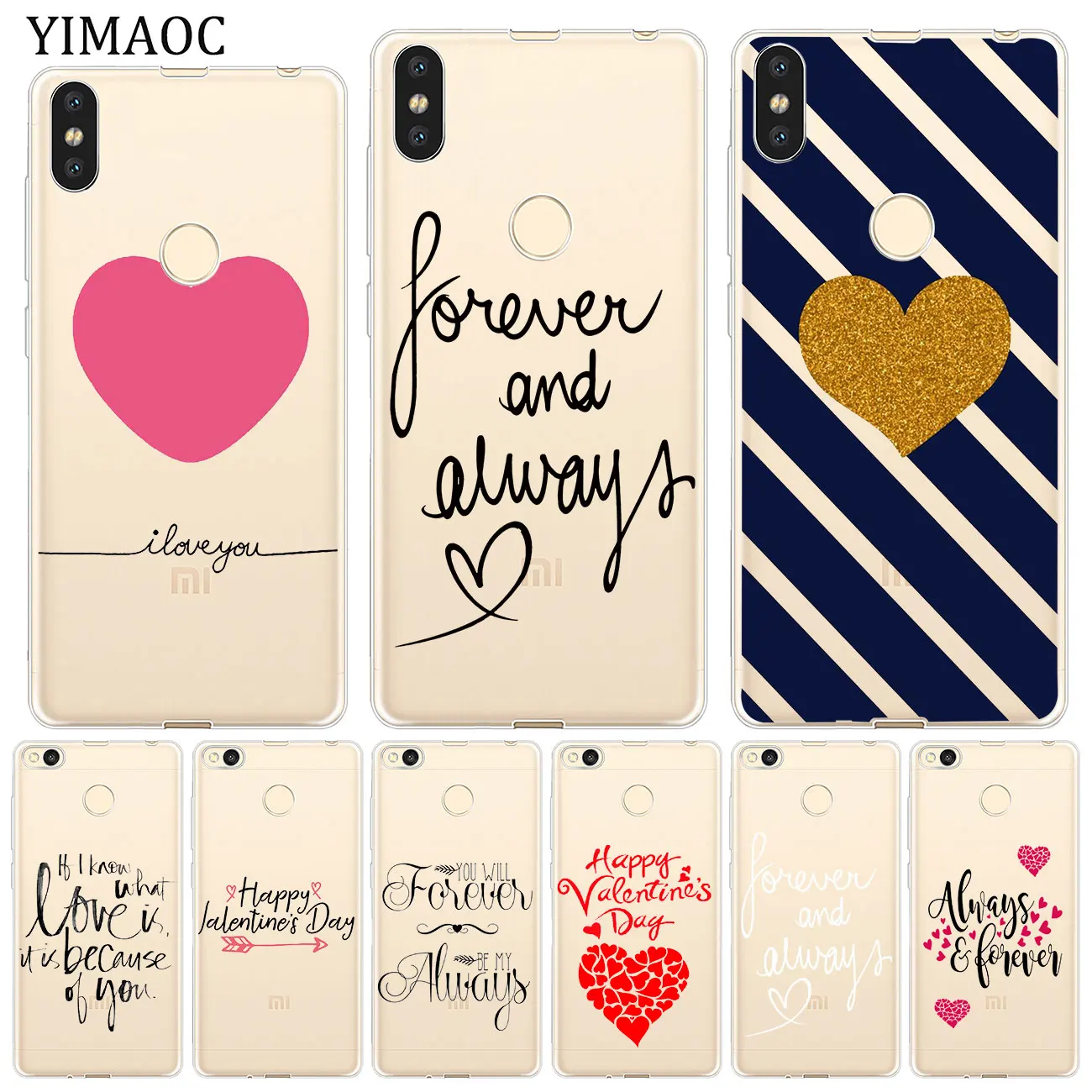 Мягкий чехол YIMAOC forever always на День святого Валентина для Xiaomi Mi 9 9T CC9 CC9E A3 Pro 8 SE A2 Lite A1