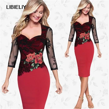 Fashion Lace Dress Red Flower Summer Spring Women Party Vestidos De Festa Ladies Clothing Vintage Office Pencil Bodycon Dress
Fashion Lace Dress Red Flower Summer Spring Women Party Vestidos De Festa Ladies Clothing Vintage Office Pencil Bodycon Dress