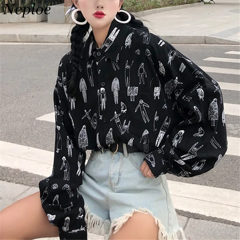 Neploe Character Print Boyfriend Style Women Shirt Single Breasted Casual Loose Girl Top 2019 Auttum New Fashion Blouse 68724
Neploe Character Print Boyfriend Style Women Shirt Single Breasted Casual Loose Girl Top 2019 Auttum New Fashion Blouse 68724