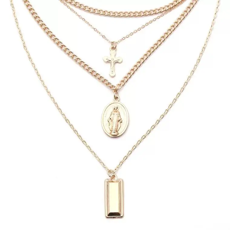 Retro exaggerated personality European fan accessories alloy Virgin cross multi-layer pendant necklace
Retro exaggerated personality European fan accessories alloy Virgin cross multi-layer pendant necklace