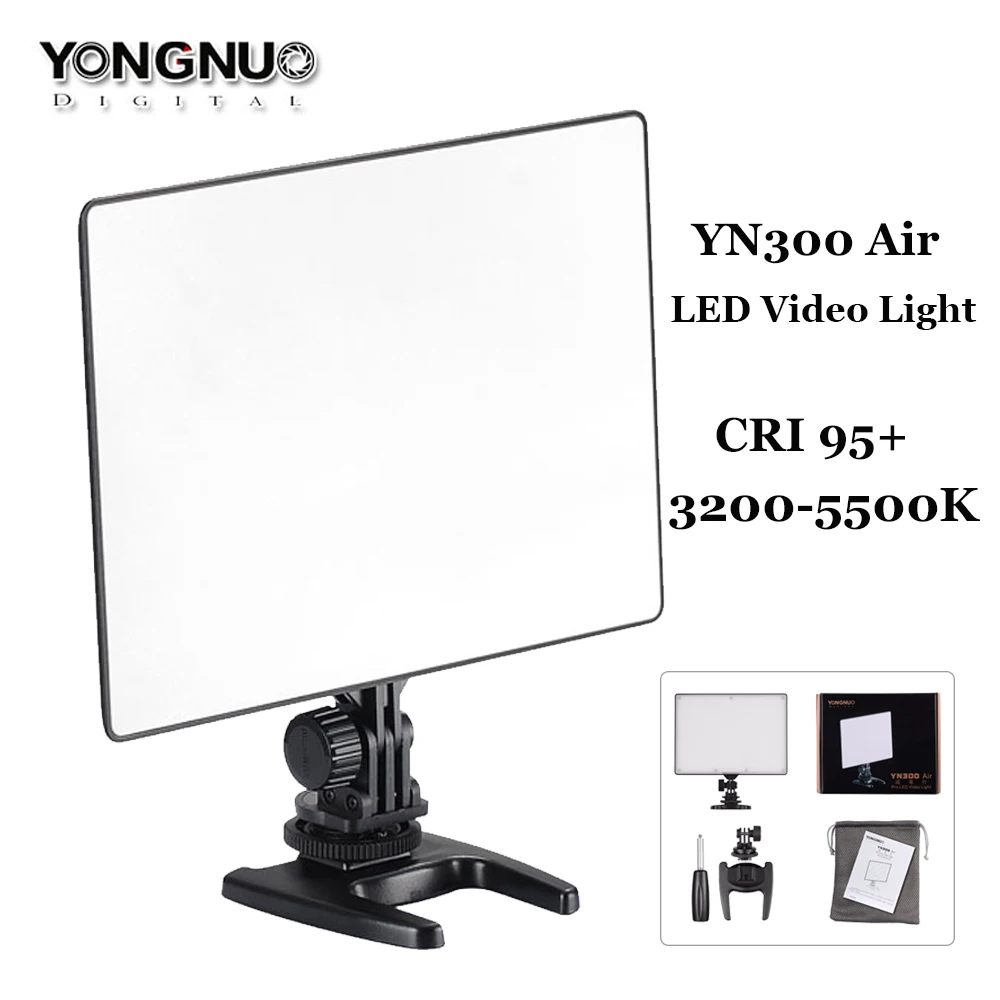 YONGNUO YN300 Air LED Panel Video Light +Ultra Thin CRI 95 YN-300 Air 3200K-5500K with AC power Adapter for Canon Nikon Camcorde
YONGNUO YN300 Air LED Panel Video Light +Ultra Thin CRI 95 YN-300 Air 3200K-5500K with AC power Adapter for Canon Nikon Camcorde