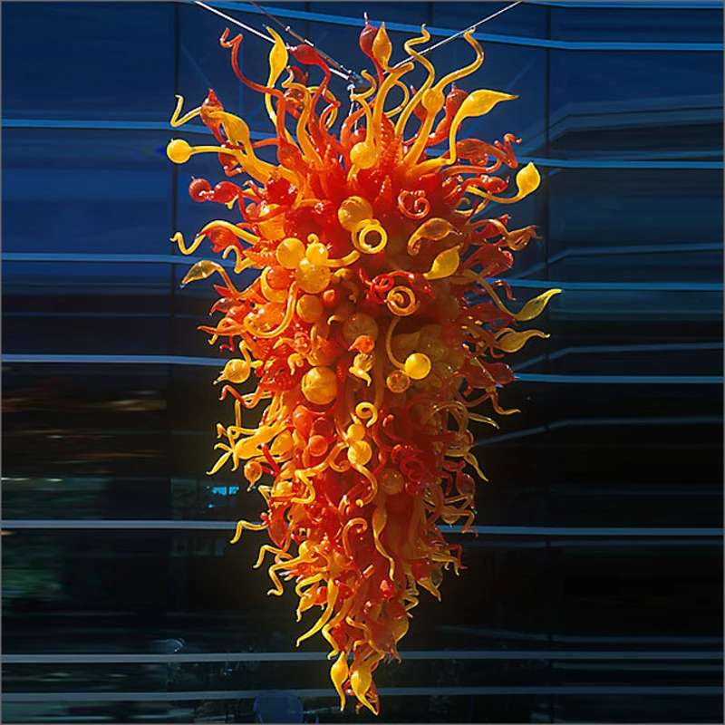 

Dale Chihuly Style Hand Blown Glass Chandeliers Beautiful Amber Glass Pendant Light