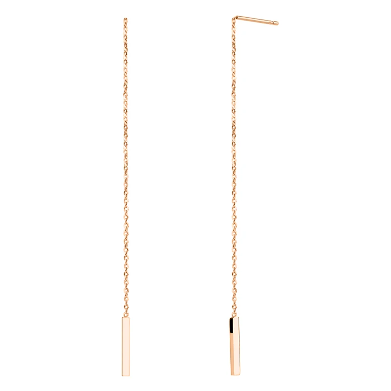 CHUKUI bar pendant stud earrings earring rose gold for women long line earrings silver plated stainless steel (2)
