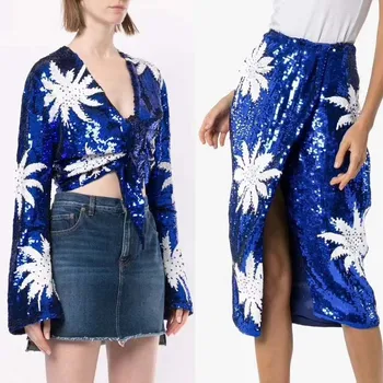Fashion sexy two piece set sequin embroidery ensemble femme temperament wild top and skirt female sets festival clothing
Fashion sexy two piece set sequin embroidery ensemble femme temperament wild top and skirt female sets festival clothing