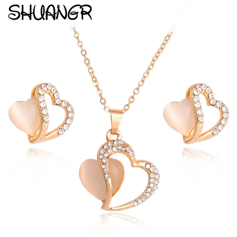 SHUANGR Charms Gold Color Chain Shiny Opal CZ Chain Crystal Necklace Earrings Wedding brincos Jewelry Sets Earrings for Women
SHUANGR Charms Gold Color Chain Shiny Opal CZ Chain Crystal Necklace Earrings Wedding brincos Jewelry Sets Earrings for Women