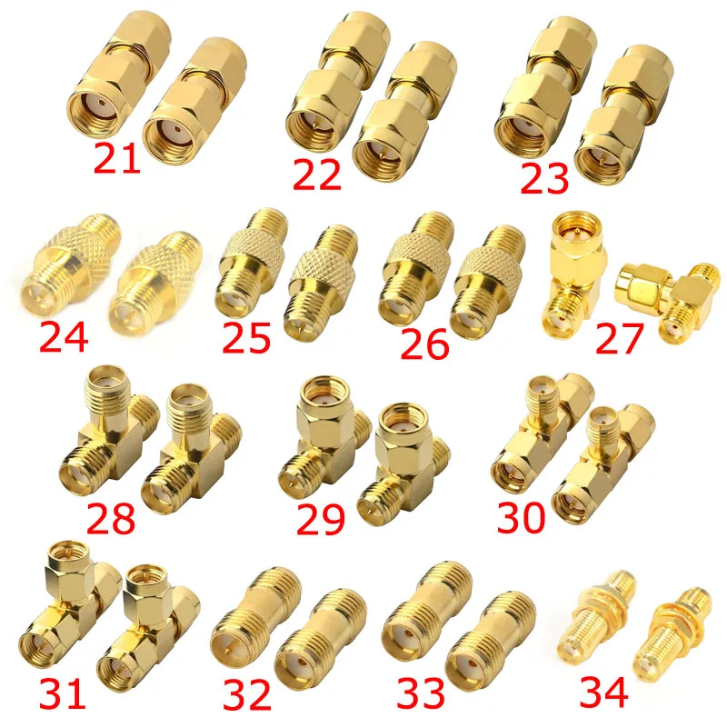 Комплект коаксиальных адаптеров SMA 2 шт. RF коаксиальные муфты с разъемом RP папа