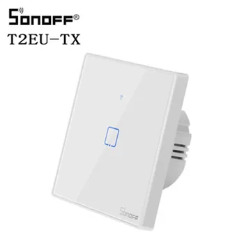 

SONOFF T2EU TX Smart Wifi Touch Wall Light Switch With Border Smart Home 1/2/3 Gang 433 RF/Voice/APP Control Works With Alexa