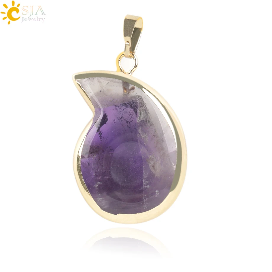 CSJA Natural Amethyste Necklace for Female Gems Jewelry Pendant Gold Color Spiral Polished Stone Charms Crystal Quartz Gift E267
CSJA Natural Amethyste Necklace for Female Gems Jewelry Pendant Gold Color Spiral Polished Stone Charms Crystal Quartz Gift E267