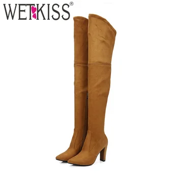 WETKISS 2018 Fashion Lady Over Knee Boot Woman High Heels Shoes Thigh High Boot Zip Pointy Female Footwear Winter Big Size
WETKISS 2018 Fashion Lady Over Knee Boot Woman High Heels Shoes Thigh High Boot Zip Pointy Female Footwear Winter Big Size