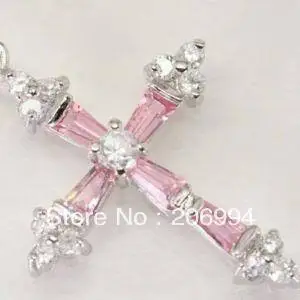 fashion crystal jewelry Silver Pink zircon crystal Cross pendant Necklace 2pc/lot free shipping free chain
fashion crystal jewelry Silver Pink zircon crystal Cross pendant Necklace 2pc/lot free shipping free chain