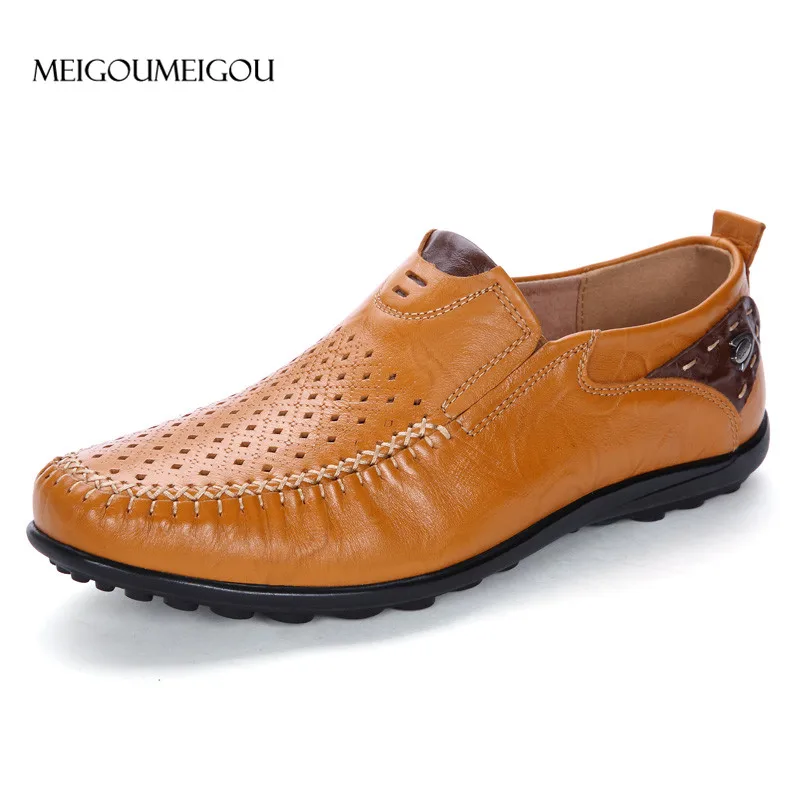 MEIGOUMEIGOU Genuine Leather Shoes Men Hole Breathable Men Moccasins Shoes Slip on Loafers Men Driving Shoes Soft Flats Men
MEIGOUMEIGOU Genuine Leather Shoes Men Hole Breathable Men Moccasins Shoes Slip on Loafers Men Driving Shoes Soft Flats Men