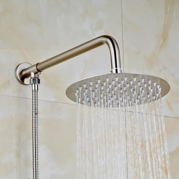Nickel Brushed Finished Bathroom 8" Round Shower Head + Shower Arm + 59" Shower Hose
Nickel Brushed Finished Bathroom 8" Round Shower Head + Shower Arm + 59" Shower Hose