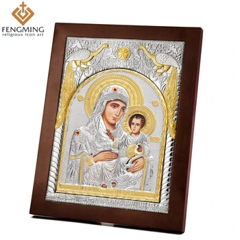 High quality religious Silver Icons of Virgin Mary and jesus orthodox icon on wood frame baptism gifts Byzantine art
High quality religious Silver Icons of Virgin Mary and jesus orthodox icon on wood frame baptism gifts Byzantine art