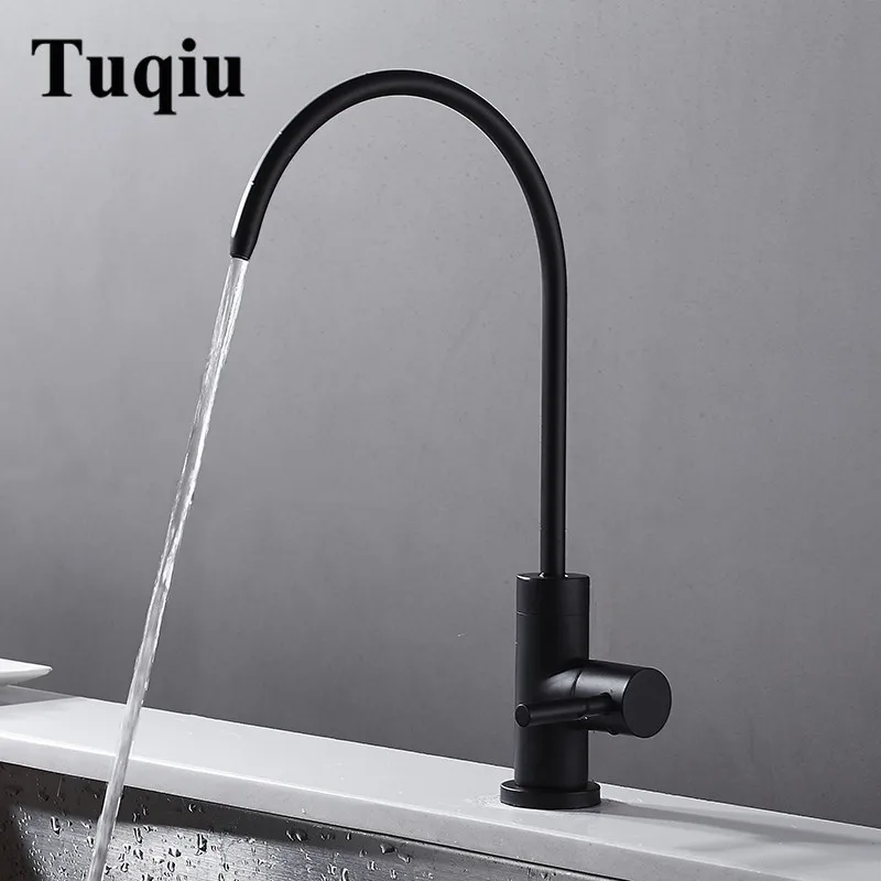 

Water purifier Tap Europe style total brass Single Cold kitchen faucet swivel Black kitchen mixer tap,sink tap