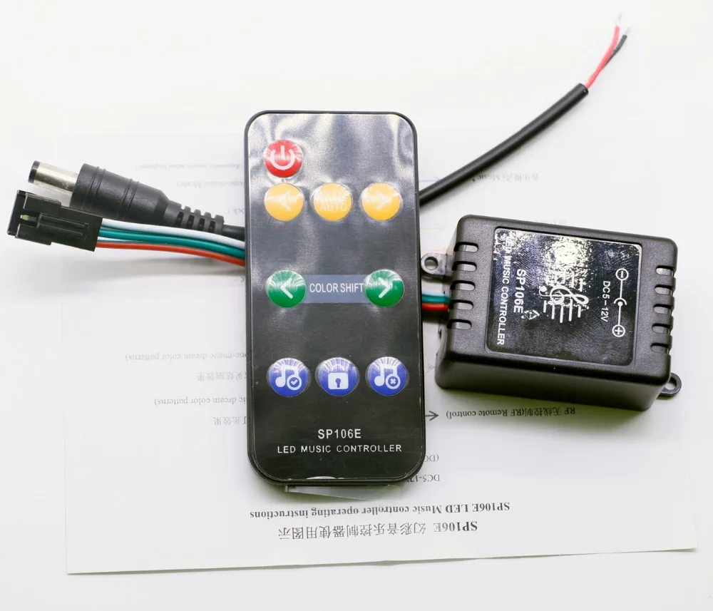 SP106E RF 9keys LED Music Controller DC5V-12V WS2811 /WS2812B /6812 /1903/6803 Magic LED tape digital music Colorful controller
SP106E RF 9keys LED Music Controller DC5V-12V WS2811 /WS2812B /6812 /1903/6803 Magic LED tape digital music Colorful controller