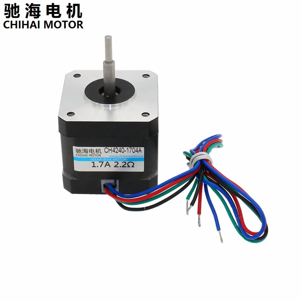 ChiHai Motor CH4240-1704A 2 phase 4 wire Stepper Motor 42mm 1.7A 2.2Ohm 3D printer motor and CNC XYZ
ChiHai Motor CH4240-1704A 2 phase 4 wire Stepper Motor 42mm 1.7A 2.2Ohm 3D printer motor and CNC XYZ