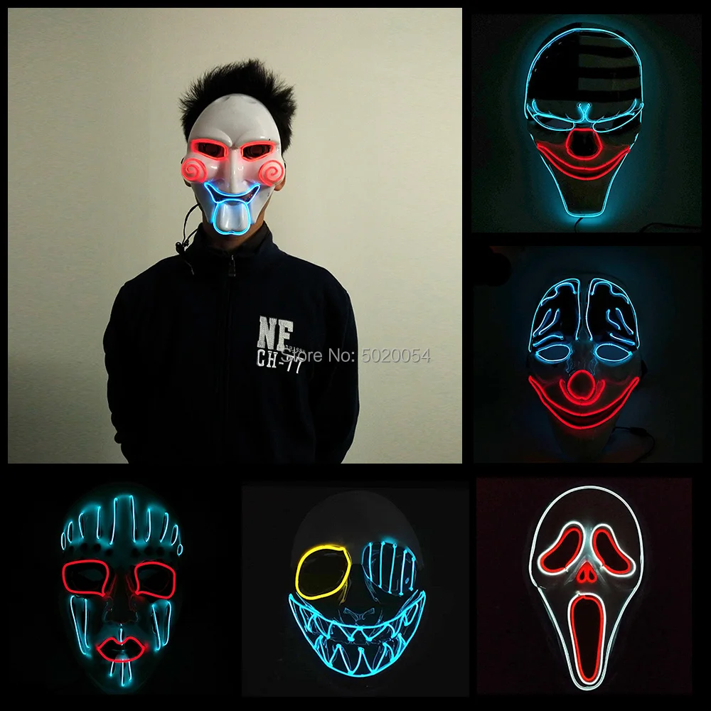 Horrible Halloween Clown EL Mask 8 Design Choice Light Up Glowing Mask Dark Hallway Decorative Horror Face Mask Drop Shipping
Horrible Halloween Clown EL Mask 8 Design Choice Light Up Glowing Mask Dark Hallway Decorative Horror Face Mask Drop Shipping