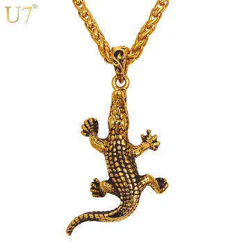 U7 Crocodile Statement Necklace For Men Jewelry Hiphop Style Gold Color Stainless Steel Chain & Pendant Animal Charm P645
U7 Crocodile Statement Necklace For Men Jewelry Hiphop Style Gold Color Stainless Steel Chain & Pendant Animal Charm P645