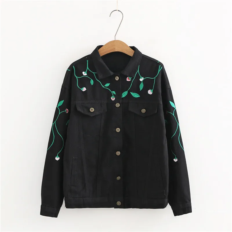 Spring and Autumn New Green Leaf Flower Embroidery Loose Wash Denim Jacket Women, Wild Thin Denim Jacket Women
Spring and Autumn New Green Leaf Flower Embroidery Loose Wash Denim Jacket Women, Wild Thin Denim Jacket Women
