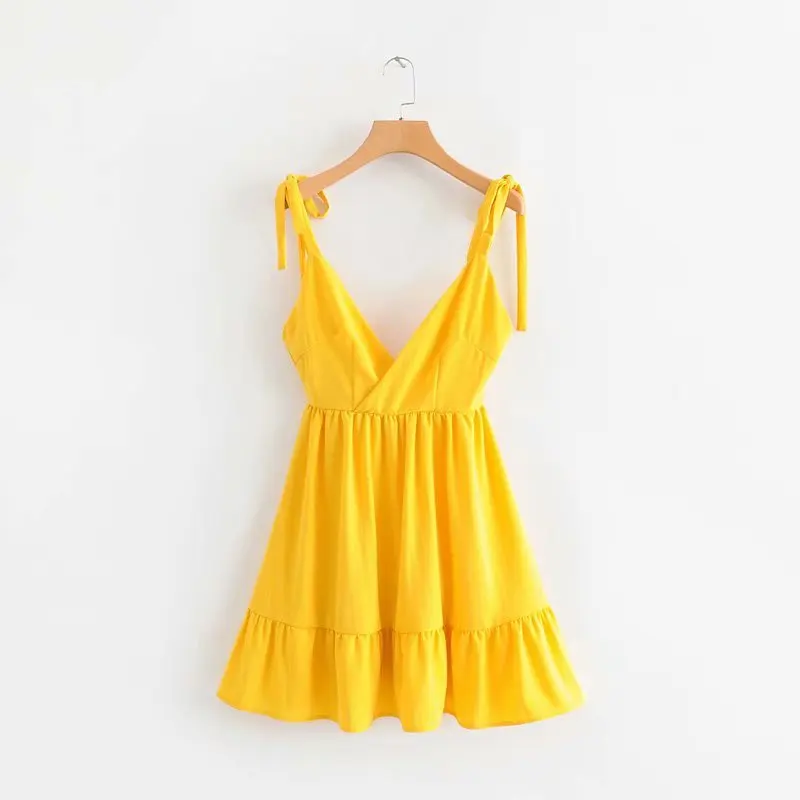 2019 Sexy V neck Backless Ruffles Lady Mini Strap dress Summer Casual Women Beach A line Short dress Female vestidos#N996
2019 Sexy V neck Backless Ruffles Lady Mini Strap dress Summer Casual Women Beach A line Short dress Female vestidos#N996