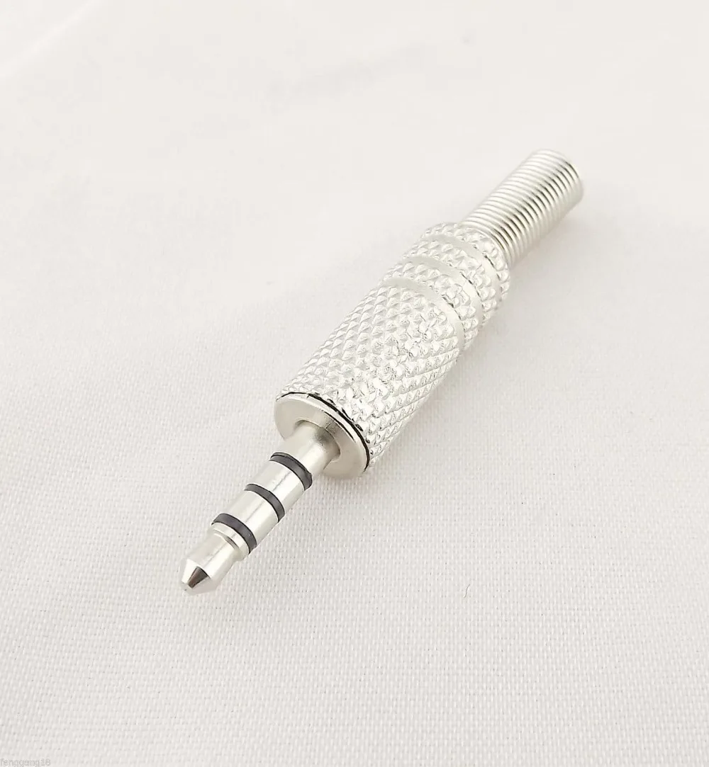 3pcs Nickel 3.5mm 1/8" Male 4 Pole 3 Ring Stereo Audio Video TRRS Adapter Connector
3pcs Nickel 3.5mm 1/8" Male 4 Pole 3 Ring Stereo Audio Video TRRS Adapter Connector