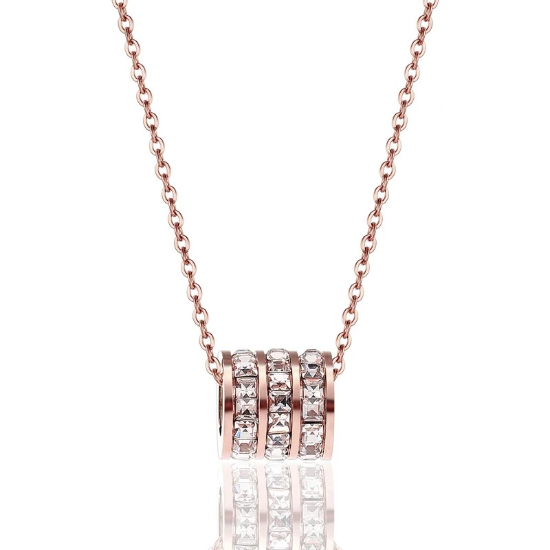 Small And Exquisite Shiny Three Circle Crystal Pendant Necklace Stainless Steel Rose Gold Color Necklace For Women Wedding Gift
Small And Exquisite Shiny Three Circle Crystal Pendant Necklace Stainless Steel Rose Gold Color Necklace For Women Wedding Gift