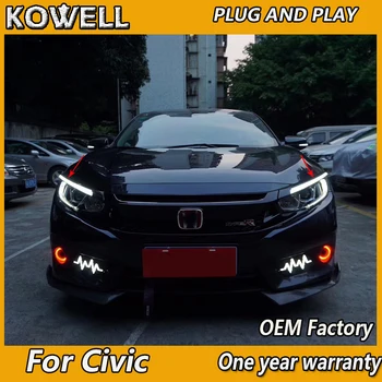 Car Styling For Honda Civic 10th 2016-2018 LED Headlight Brow Eyebrow Daytime Running Light DRL With dynamic Yellow Turn signal
Car Styling For Honda Civic 10th 2016-2018 LED Headlight Brow Eyebrow Daytime Running Light DRL With dynamic Yellow Turn signal