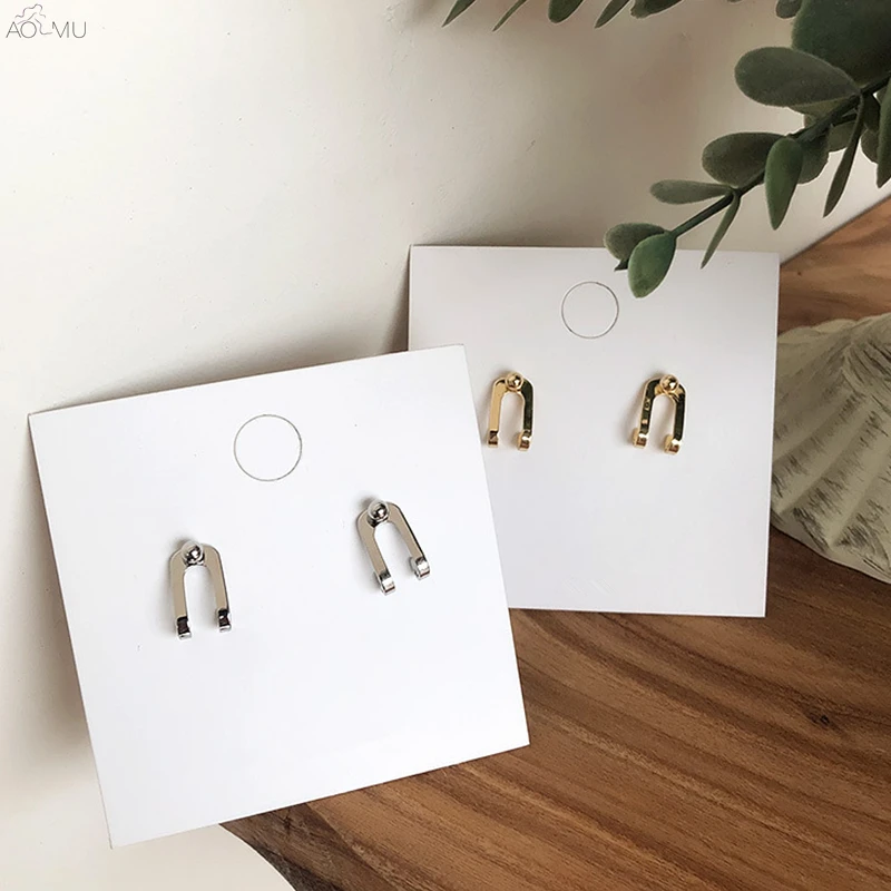 AOMU Simple Trendy S925 Sterling Silver Pin Golden Metal Geometric Irregular Stud Earrings for Women Girl Party Jewelry Gift
AOMU Simple Trendy S925 Sterling Silver Pin Golden Metal Geometric Irregular Stud Earrings for Women Girl Party Jewelry Gift