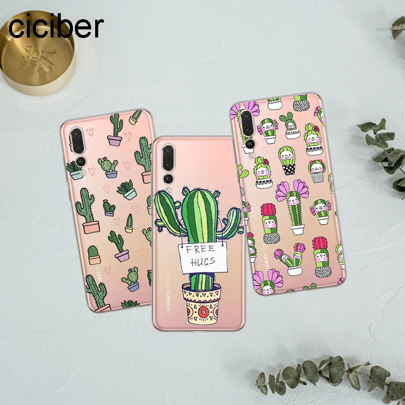 Ciciber кактус завод для huawei P20 P30 Pro Lite P Smart 2019 Мягкий ТПУ чехол телефона P10 P9 P8 Plus mini 2017